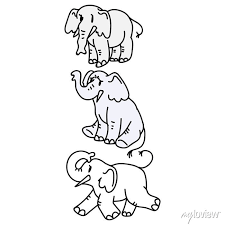 Adorable Cartoon Standing Elephant