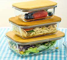 Glass Food Container With Bamboo Lid
