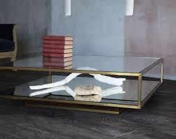Brown Vellum Square Coffee Table By