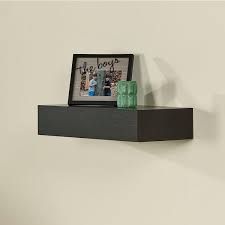 Wallscapes Shelf With Drawer 19 In X 9 875 In Floating Ebony Modern Decorative Shelf