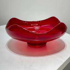 Viking Glass Vintage Red Bowl Console