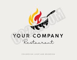Flaming Wok Pre Made Restaurant Logo