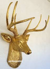 Faux Gold Deer Head 8 Point Buck Deer