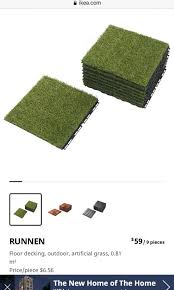 Ikea Runnen Outdoor Grass Floor Decking