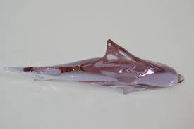 Mid Century Art Glass Dolphin Sculpture