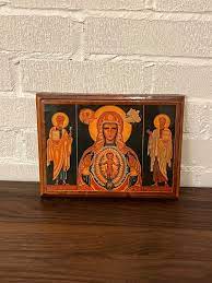 Wood Icon Saint Peter Mary Saint Paul