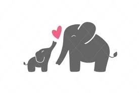 Mom And Baby Elephant Love Graphic By