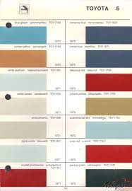Toyota Paint Chart Color Reference
