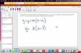 Linear Function In Point Slope Form