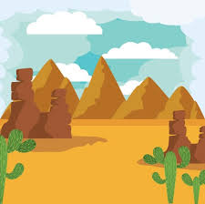 Desert Landscape Isolated Icon Design