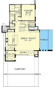 Modern House Plan With A Carport Plus A