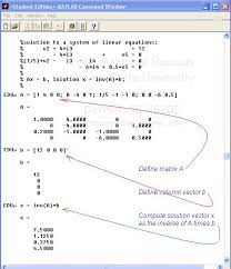 Matlab Linear Equations Matrix Jpg