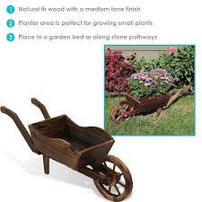Sunnydaze Wooden Decorative Wheelbarrow Garden Planter 35 X 10 X 11 Inches