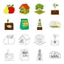 Agriculture Cartoon Black Icons