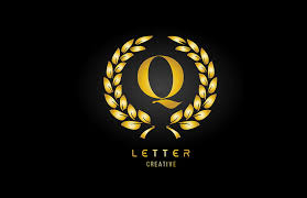 Gold Golden Q Alphabet Letter Logo Icon