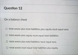 Solved On A Balance Sheet Total