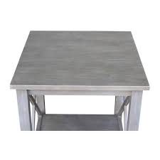 Hampton Weathered Taupe Gray End Table
