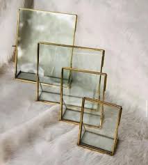 Golden Frame Glass Photo Frame For