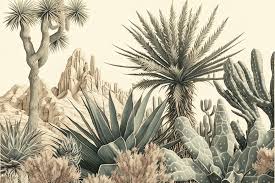 Mural Desert Cactus Symphony