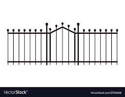 Metal Gate Fence Isolated Icon Royalty