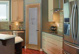 Flush Pine Interior Door With Pantry Glass