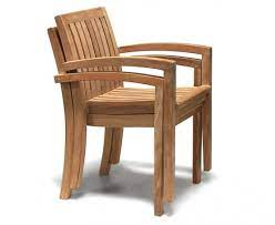 Teak Patio Set With Stackable Chairs