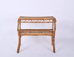 Bamboo Rattan Console Table