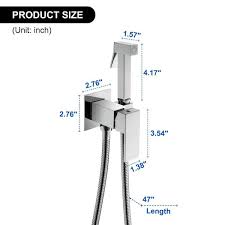 Flg Single Handle Wall Mount Bidet Faucet With Handle Brass Bathroom Toilet Bided Sprayer With Hot Water In Polished Chrome