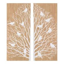 Home Decorators Collection Wooden Tree With Birds Wall Art Set Of 2 Nature