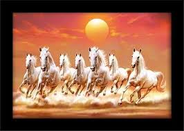 Seven Lucky Running Vastu Horses Art