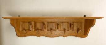 Scandinavian Oak Wall Mounted Coat Rack