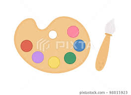 Vector Paint Palette And Brush Icon