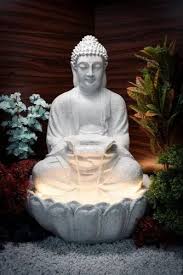 Polyresin White Lord Buddha Large Water