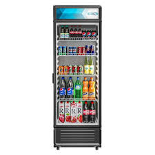 Koolmore 24 In W 12 Cu Ft Commercial Upright Display Glass Door Beverage Refrigerator In Black