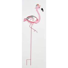 44 In Metal Pink Flamingo With Hat