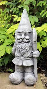 Large Stone Effect Garden Gnome With