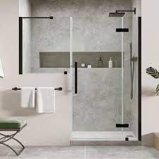 Ove Decors Endless Ta14b0400 Tampa Ress Alcove Frameless Shower Door 77 3 4 To 80 1 16 In W X 72 In H In Black