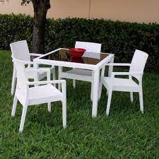 Miami Wickerlook Resin Patio Dining Set