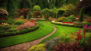 Colorful Garden With A Pathway