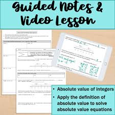 Absolute Value Equations Guided Notes