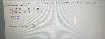 Least Squares Regression Equation