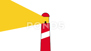 lighthouse light beam cartoon looping