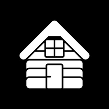 Log Cabin Silhouette Vector Art Icons