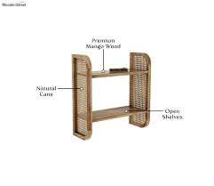 Buy Kira Mango Wood And Cane Wall Shelf
