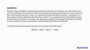 Ionization Of Perchloric Acid In Water