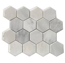 Oriental White Marble 3 Hexagon Mosaic