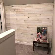 An Accent Wall Using White Washed Boards