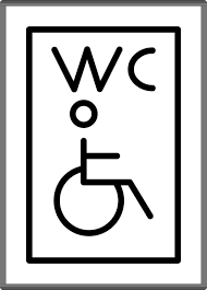 Handicapped Wc Icon In Line Art
