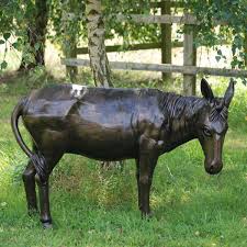 Wild Donkey Bronze Metal Garden Statue