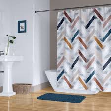 Chevron Shower Curtain Blue And Brown